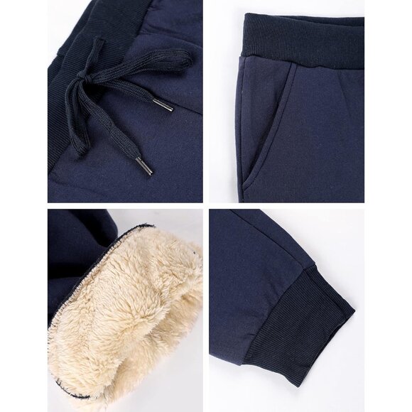 Women's Warm Sherpa Lined Athletic Sweatpants Jogger Fleece Pants - Picture 6 of 6